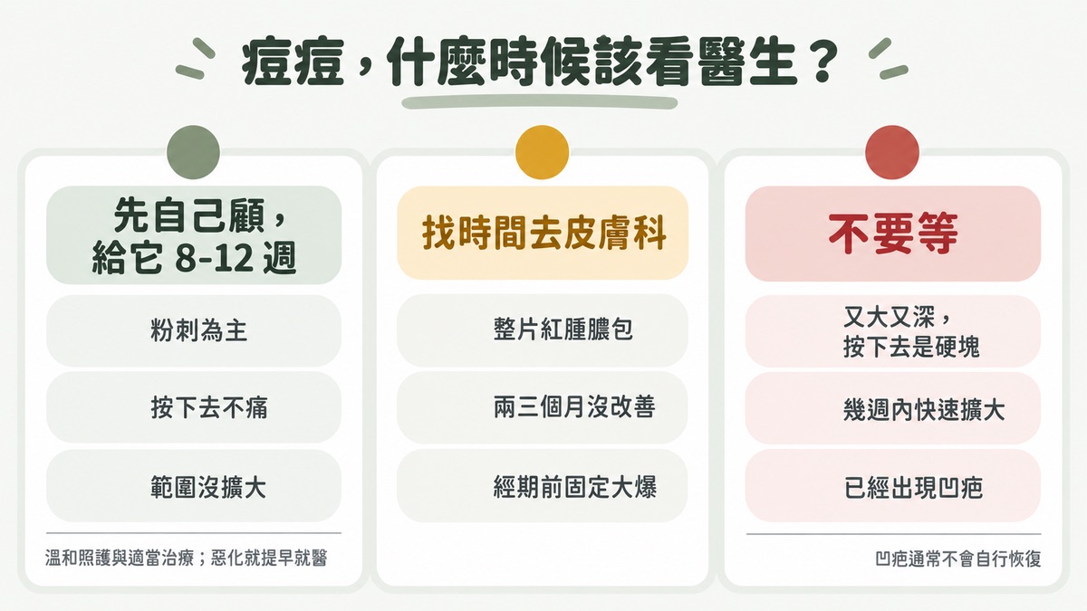 青少年痘痘紅黃綠燈判斷法:什麼時候自己顧、什麼時候看醫生