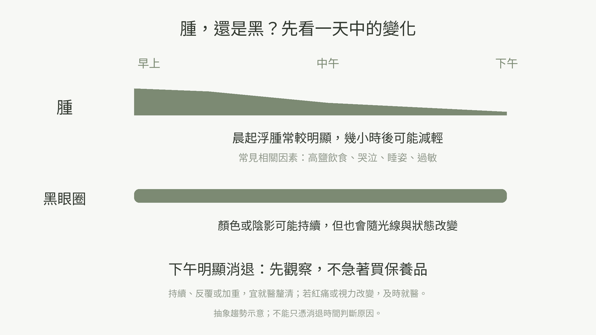 腫還是黑眼圈?先看一天中的變化